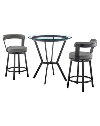 Armen Living Naomi And Bryant 3pc Counter Height Dining Set
