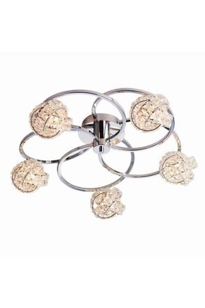 Netlighting Talia 5 Light Semi flush Chrome Crystal (K5) Glass G9 in Clear