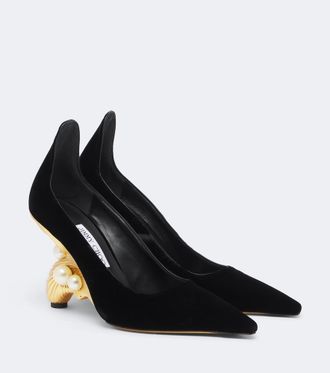 Jimmy Choo London Salones Ithaca de terciopelo adornados