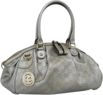 Gucci Pre-owned Vintage Boston Bag - Dames - Vintage Handtas - Grijs - ONE Size - Leer - Vintage