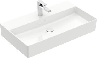 Villeroy & Boch Memento 2.0 wastafel - onderzijde geslepen 80x47cm - zonder overloop 1 kraangat ceramic+ wit