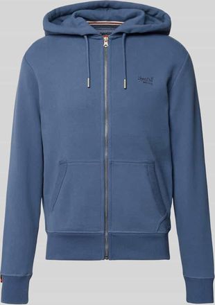 Superdry Sweatjacke mit Kapuze und Logo-Stitching in Dunkelblau, Gr&ouml;&szlig;e XXL