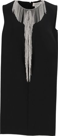 Sportmax Black Festoso Bead Embellished Sleeveless Mini Dress