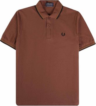 Fred Perry Herenpoloshirt met dubbele kraag (Maroon, Maroon)