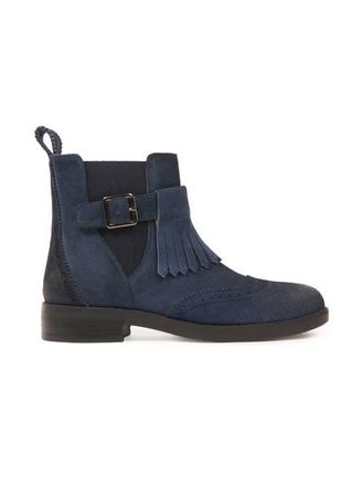 Celtic & Co. Brogue Strap Chelsea Boot in Navy at Nordstrom, Size 5