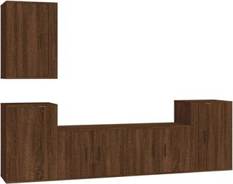 vidaXL Vidaxl - Set De Muebles Para Tv 5 Pzas Madera Contrachapada Roble Marr&oacute;n