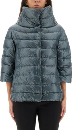 Herno Grey Quilted Turtle Neck Jacket