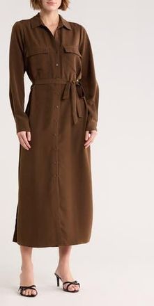 Nordstrom Rack Tie Waist Shirtdress in Brown at Nordstrom Rack, Size Xx-Small
