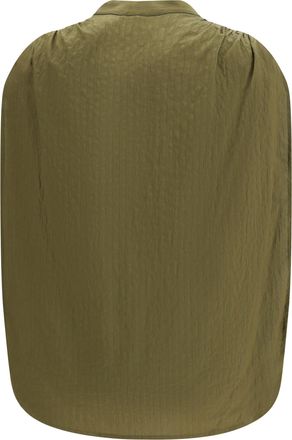 Darkpark Womens Tracy Textured Gathered Blouse Olive Modal; Polyamide; Polyester Shirt