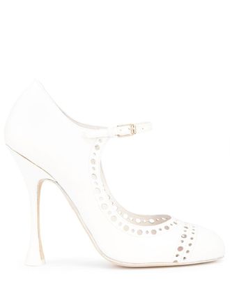 Giambattista Valli perforated leather pumps - women - Calf Leather/Leather - 41 - White