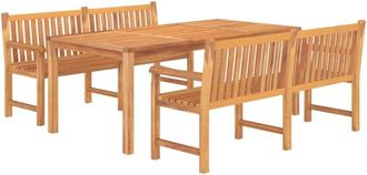 vidaXL Juego De Comedor Para Jard&iacute;n 3 Pzas Madera Maciza De Teca Vidaxl