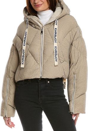Khrisjoy Khris Rhinestone Crop Puffer Down Jacket
