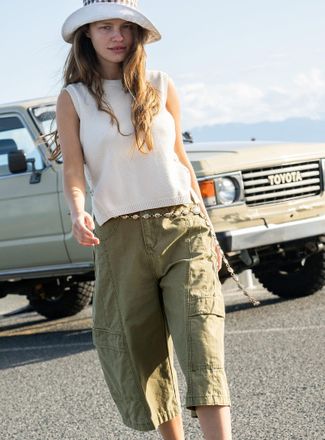 Twik Womens Wide-leg cargo jort
