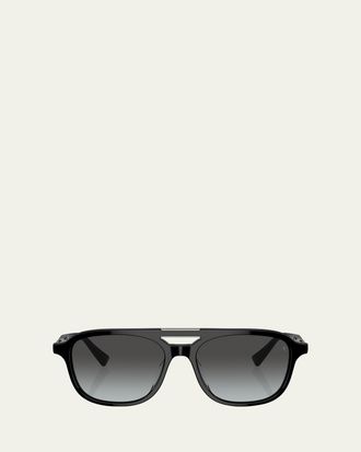 Brunello Cucinelli Modern Acetate Aviator Sunglasses