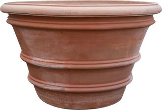 Biscottini International Biscottini - Jarr&oacute;n De Terracota 115x69 Cm Made In Italy Gran Jarr&oacute;n De Exterior Hecho A Mano Grandes Macetas De Terracota Para Plantas