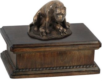 OEM American Staffordshire Terrier, Amstaff, Amstaf I: Una Urna Para Cenizas De Perro, Una Urna Cl&aacute;sica Con Una Estatuilla, Una Urna Elegante Con Un Perro