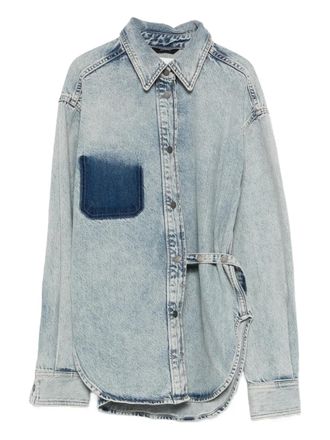 Haikure Bella belted shirt - Blue