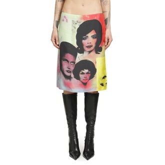 Versace The Party Print Silk Twill Skirt