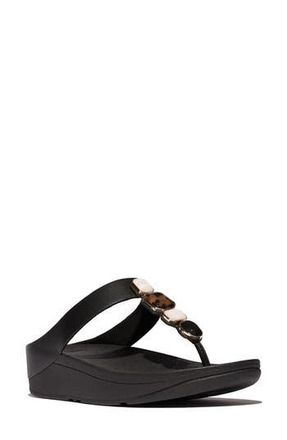 FitFlop Fino Multistone Flip Flop in All Black at Nordstrom Rack, Size 7.5