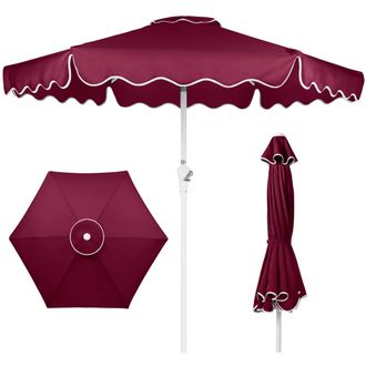 Best Choice Products 7.5ft Patio Market Umbrella with Wavy Trim, Fade-Resistant, Crank & Tilt, Wind Vent
