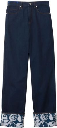 Burberry Jeans met roosprint - Blauw