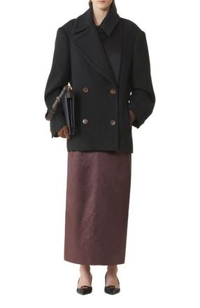 Lanvin Wool Peacoat in Anthracite at Nordstrom, Size 40 Eu