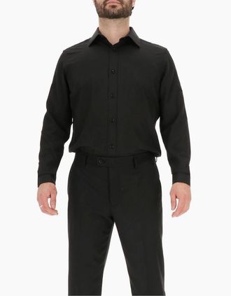 Scotch & Soda Mens Oxford Long Sleeve Shirt Collar Shirt - Black - Size: 17.5 inch