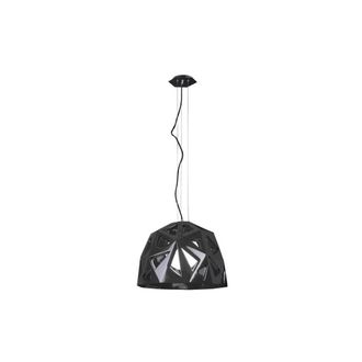Netlighting Facette Dome Ceiling Pendant E27 Gloss Black Polished Chrome