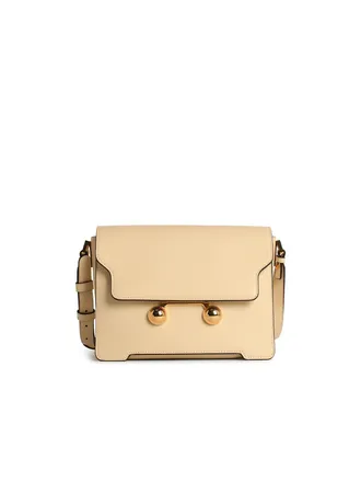 Marni New Trunk Ivory Lear Crossbody Bag
