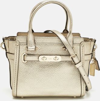 Coach Gold Leather Swagger 20 Crossbody Bag