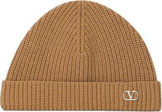 Valentino Accessoires, Heren, Bruin, ONE Size, Kasjmier, Signature Gebreide Kasjmier Muts