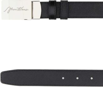 Montblanc Mens Reversible Leather Belt Black