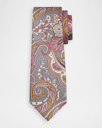 Kiton Men & apos;s Silk Maxi-Paisley 7-Fold Tie