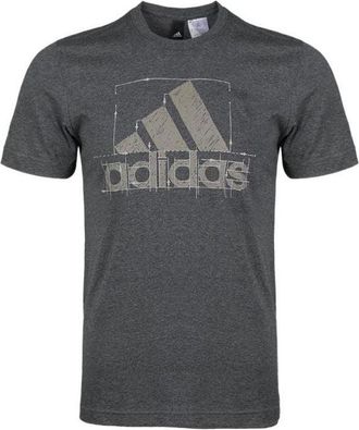 adidas Large Logo Athleisure Casual Sports Short Sleeve Gray DI0291