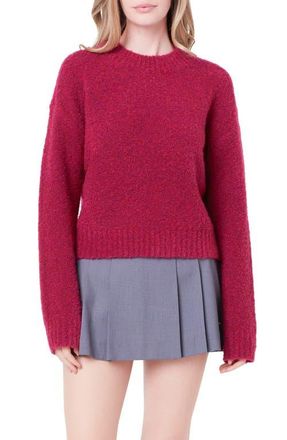 English Factory Cozy Crewneck Sweater in Bordeaux at Nordstrom, Size X-Small