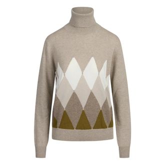 Ballantyne Maglione Girocollo a Diamante - - Knitwear - Donna - Marrone - S