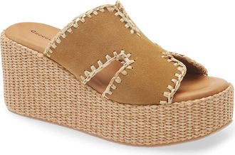 Chocolat Blu Jaxx Platform Wedge Sandal in Camel Suede at Nordstrom, Size 8-8.5Us