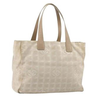 Chanel Pre-owned Tote Bags, female, Beige, Size: ONE SIZE Pre-owned Nylon Tote Bag