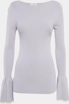 Sandro Light Purple Rib Knit Bell Sleeve Top