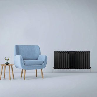 MonsterShop Designer Flat Panel Radiators Matt Black 600mm x 1190mm