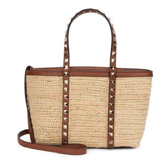 Valentino Garavani Rockstud Mini Tote - female - Valentino Garavani - Shopping Bags - Beige - ONE SIZE - Bags