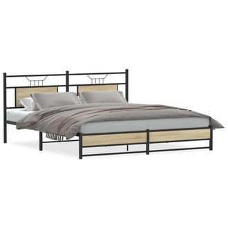 Berkfield Home Bed Frame without Mattress Sonoma Oak 160x200 cm Engineered Wood in Brown
