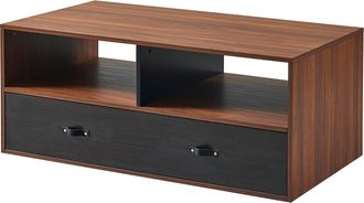 Teamson Home Teamson Home - Mesa De Centro De Madera O Mesa Ratona Lujosa Con Estantes Y Compartimientos Vnf-00086