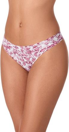 DKNY Litewear Cut Anywhere Thong in Hologram Hearts at Nordstrom, Size X-Large