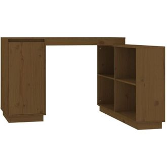 vidaXL Vidaxl - Escritorio De Madera Maciza De Pino Marr&oacute;n Miel 110x50x75 Cm