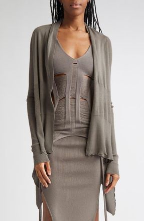 Rick Owens Open Front Virgin Wool Cardigan in Dust at Nordstrom, Size X-Small