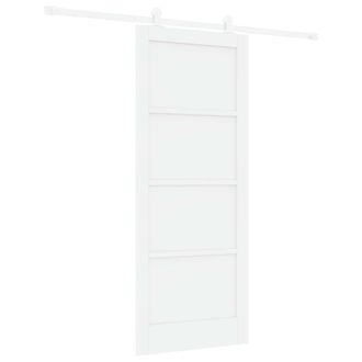 vidaXL Puerta Corredera Blanco 83 X 202 Cm Madera De Pino Maciza Vidaxl