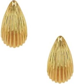 Anine Bing Accessoires, Dames, Geel, ONE Size, Geribbelde Drop Oorbellen