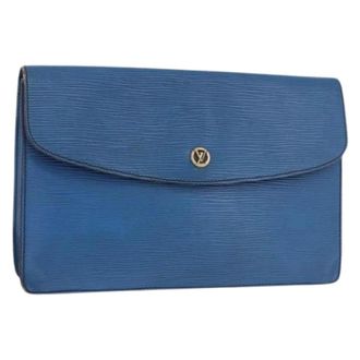 Louis Vuitton Pre-owned Epi Leather Clutch - Dames - Pre-owned - Blauw - Maat: ONE Size Leer