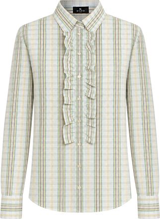 Etro COTTON SHIRT WITH BIB AND CHECK PATTERN - Etro - Woman